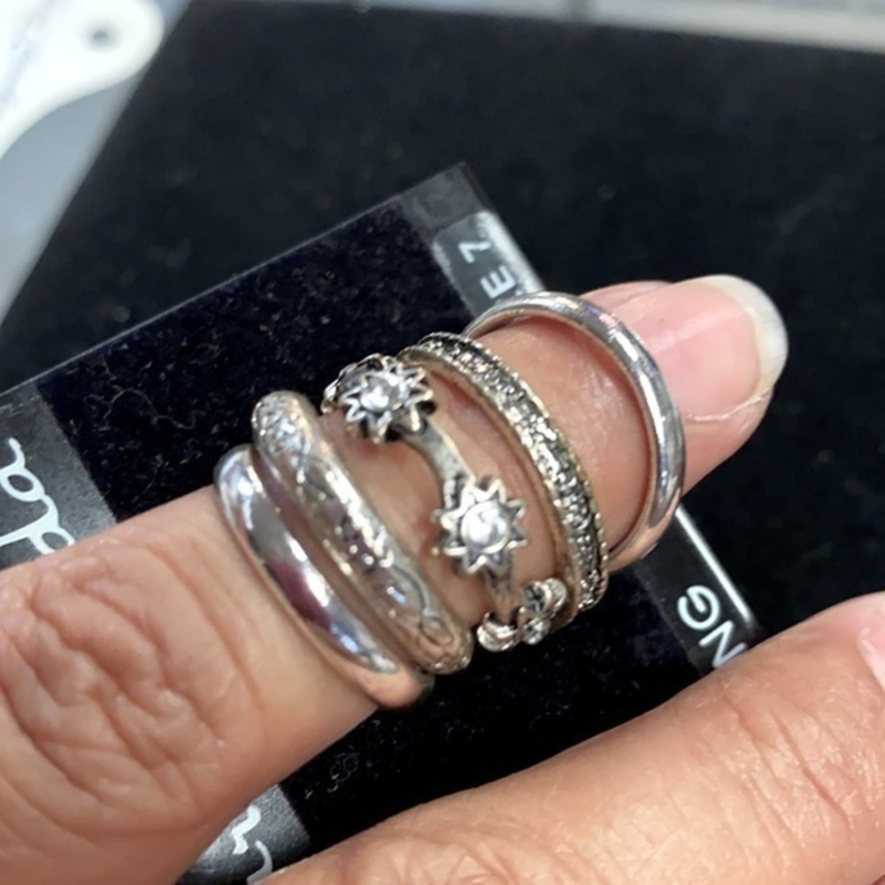 Rings pack of 5 size 7